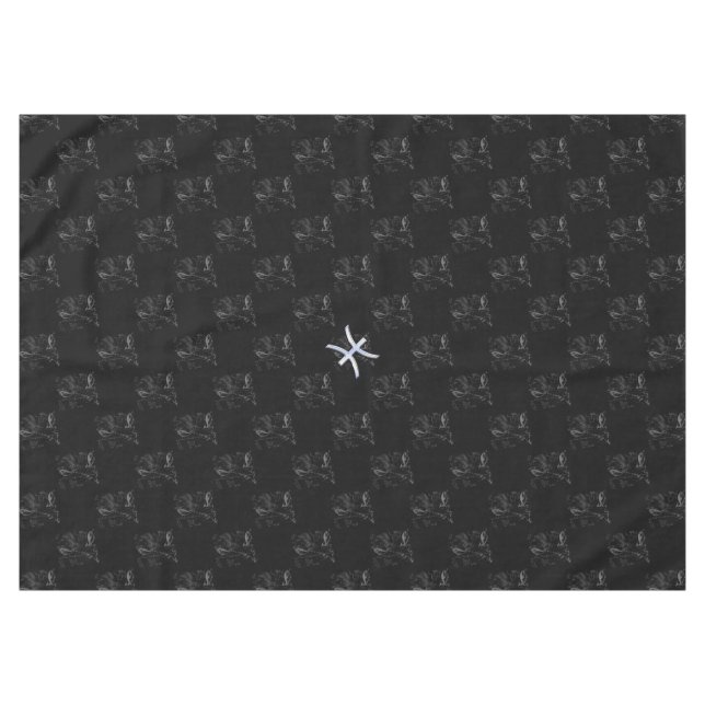 Chrome like Pisces Zodiac Sign on Hevelius Tablecloth (Front (Horizontal))