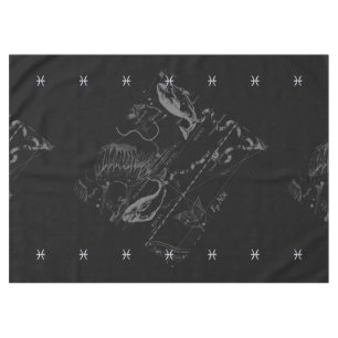 Chrome like Pisces Zodiac Sign on Hevelius Tablecloth