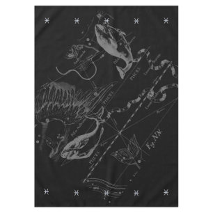 Chrome like Pisces Zodiac Sign on Hevelius Tablecloth