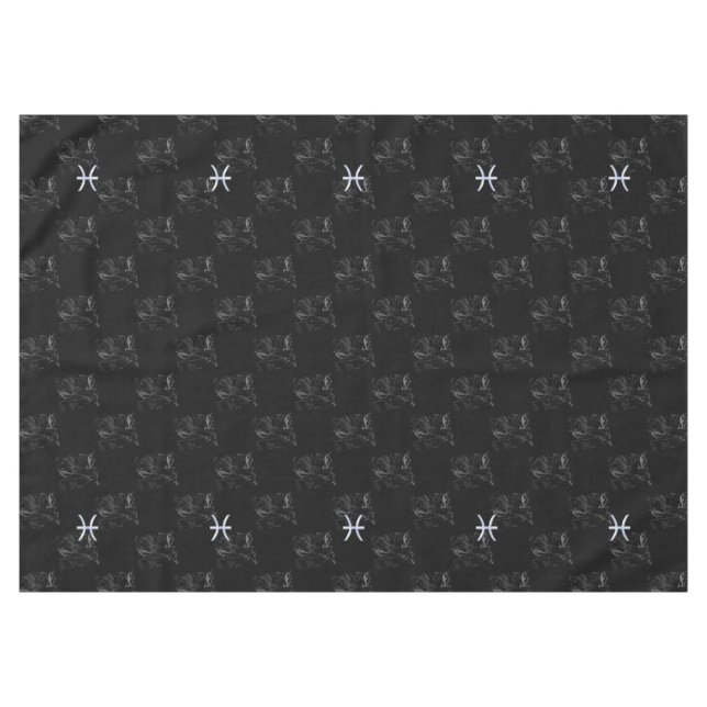Chrome like Pisces Zodiac Sign on Hevelius Tablecloth (Front (Horizontal))