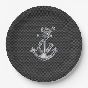Chrome Like Rope Anchor on Carbon Fibre Paper Plate