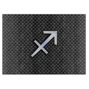 Chrome Like Sagittarius Sign Carbon Fibre Print Cutting Board