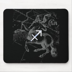 Chrome Like Sagittarius Zodiac Sign Hevelius Decor Mouse Mat