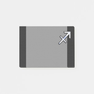 Chrome Like Sagittarius Zodiac Sign on Black Post-it Notes