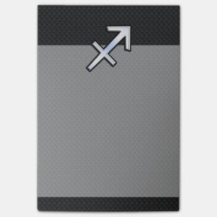 Chrome Like Sagittarius Zodiac Sign on Black Post-it Notes
