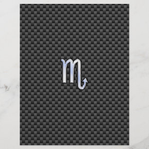 Chrome Like Scorpio Zodiac Sign Carbon Fibre Print