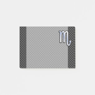 Chrome Like Scorpio Zodiac Sign Carbon Fibre Print Post-it Notes