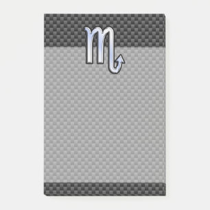 Chrome Like Scorpio Zodiac Sign Carbon Fibre Print Post-it Notes