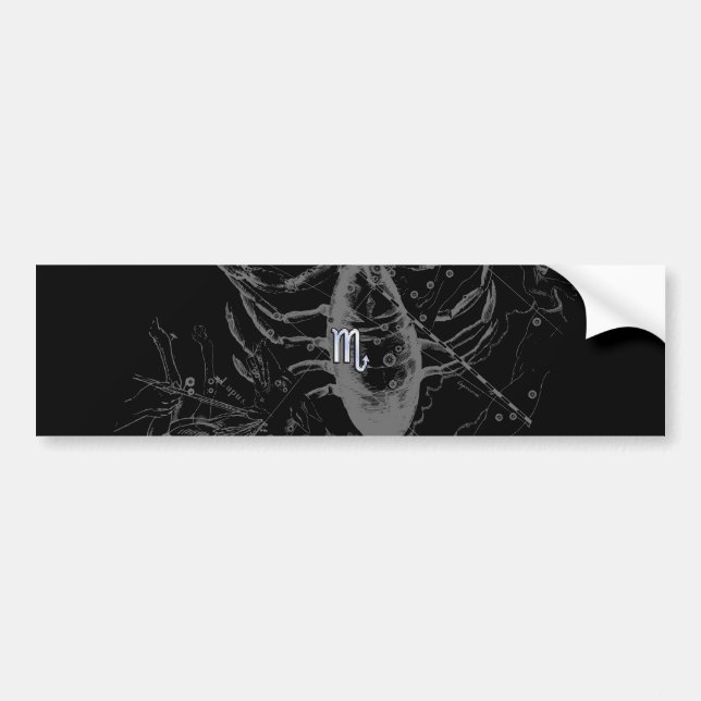 Chrome like Scorpio Zodiac Sign on Hevelius 1690 Bumper Sticker (Front)