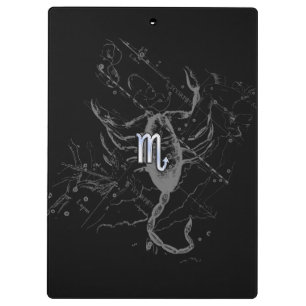 Chrome like Scorpio Zodiac Sign on Hevelius 1690 Clipboard
