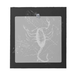 Chrome like Scorpio Zodiac Sign on Hevelius 1690 Notepad