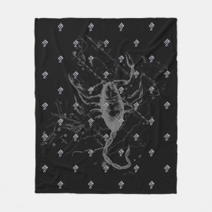Chrome like Scorpio Zodiac Sign on Hevelius Decor Fleece Blanket
