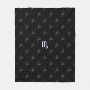 Chrome like Scorpio Zodiac Sign on Hevelius Decor Fleece Blanket