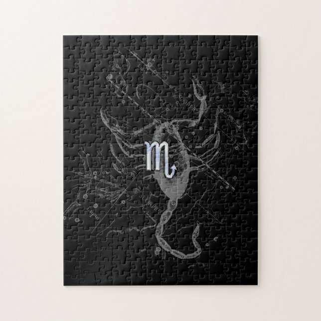 Chrome like Scorpio Zodiac Sign on Hevelius Decor Jigsaw Puzzle (Vertical)