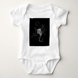Chrome like Scorpio Zodiac Symbol on Hevelius Baby Bodysuit