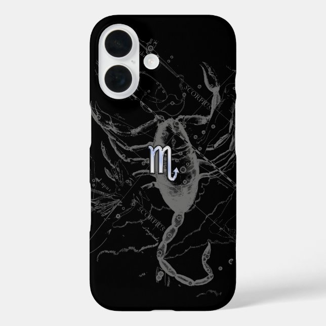 Chrome like Scorpio Zodiac Symbol on Hevelius Case-Mate iPhone Case (Back)