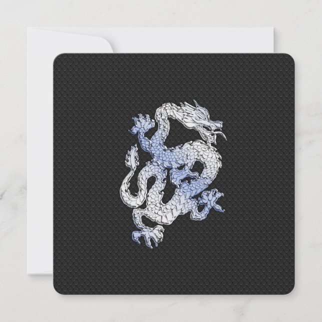 Chrome like silver Dragon Black Snake Skin style (Front)