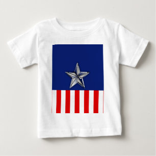 Chrome Like Star on Festive Patriotic Colours Baby T-Shirt