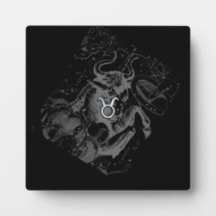 Chrome like Taurus Zodiac Sign on Hevelius Plaque