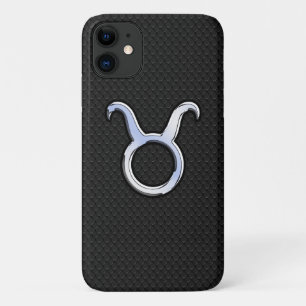 Chrome Like Taurus Zodiac Sign on Snake Skin iPhone 11 Case