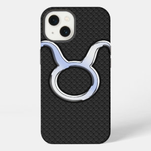 Chrome Like Taurus Zodiac Sign on Snake Skin iPhone 13 Case