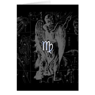Chrome like Virgo Zodiac Sign on Hevelius in Black