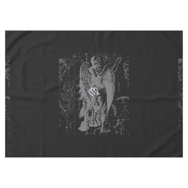 Chrome like Virgo Zodiac Sign on Hevelius Tablecloth (Front (Horizontal))