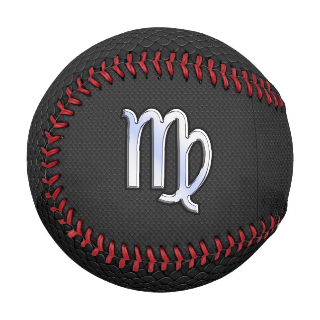 Chrome Like Virgo Zodiac Sign on snake skin Baseball (Front Left)