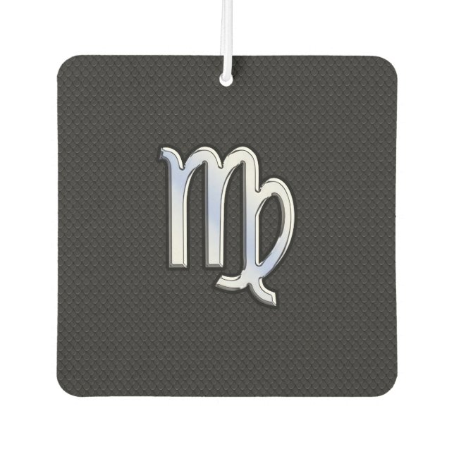 Chrome Like Virgo Zodiac Sign on snake skin Car Air Freshener (Front)