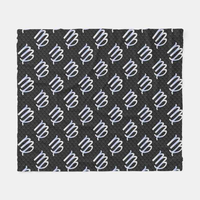 Chrome Like Virgo Zodiac Sign on snake skin Fleece Blanket (Front (Horizontal))