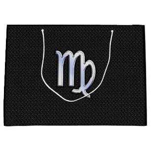 Chrome Like Virgo Zodiac Sign on snake skin Large Gift Bag