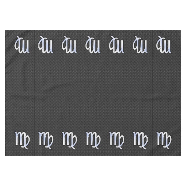 Chrome Like Virgo Zodiac Sign on snake skin Tablecloth (Front (Horizontal))