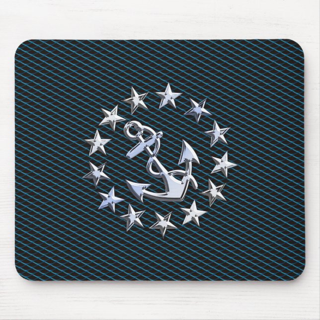 Chrome Like Yacht Flag Automotive Grille Print Mouse Mat (Front)
