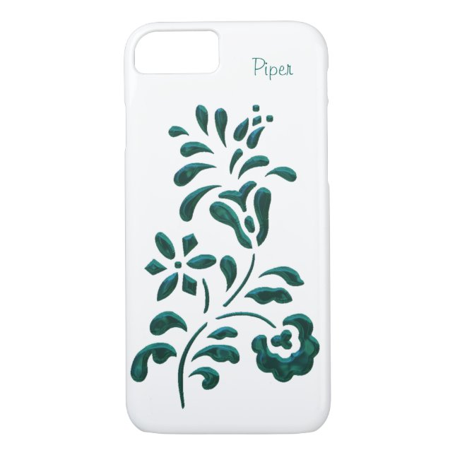 Chrome Look Floral iPhone 7 Case (Back)