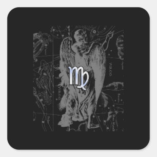 Chrome looks Virgo Zodiac Sign on Hevelius Square Sticker