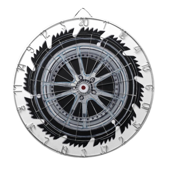 Chrome Mag Wheel Dartboard (Front)