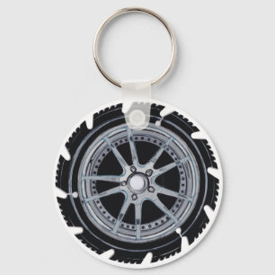 Chrome Mag Wheel Key Ring