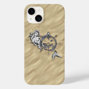 Chrome Mermaid on Sandy Beach Print Case-Mate iPhone 14 Case