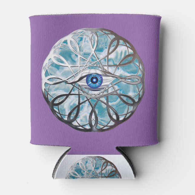Chrome Mystical Eye Design Can Cooler (Front)