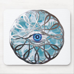 Chrome Mystical Eye Design Mouse Mat