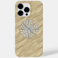 Chrome Nautical Compass on Sandy Beach Print