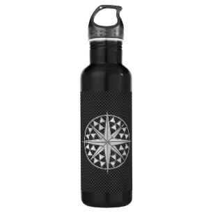 Chrome Nautical Star on Carbon Fibre 710 Ml Water Bottle