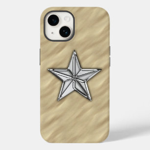 Chrome Nautical Star on Sandy Beach Print Case-Mate iPhone 14 Case