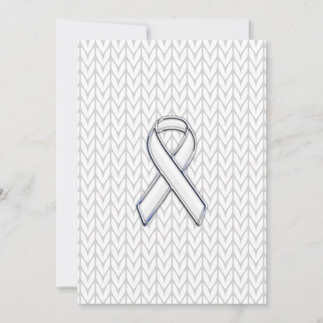 Chrome on White Knit Ribbon Awareness Print (Front)