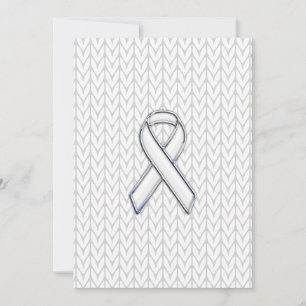 Chrome on White Knit Ribbon Awareness Print