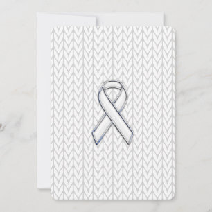 Chrome on White Knit Ribbon Awareness Print
