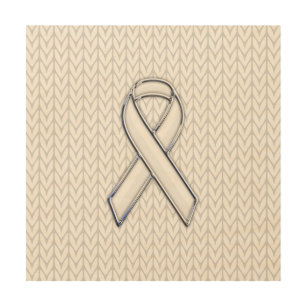 Chrome on White Knitting Ribbon Awareness Print