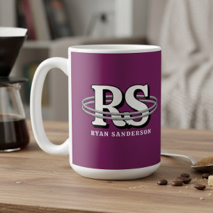 Chrome Orbit Monogram Initials Any Colour ID1331 Coffee Mug
