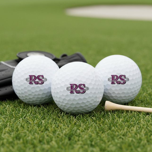 Chrome Orbit Monogram Initials Any Colour ID1331 Golf Balls (Creator Uploaded)