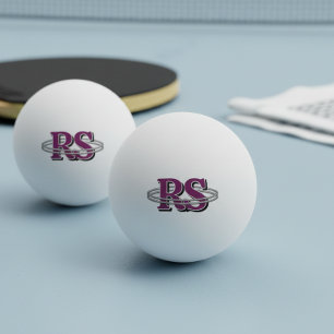 Chrome Orbit Monogram Initials Any Colour ID1331 Ping Pong Ball